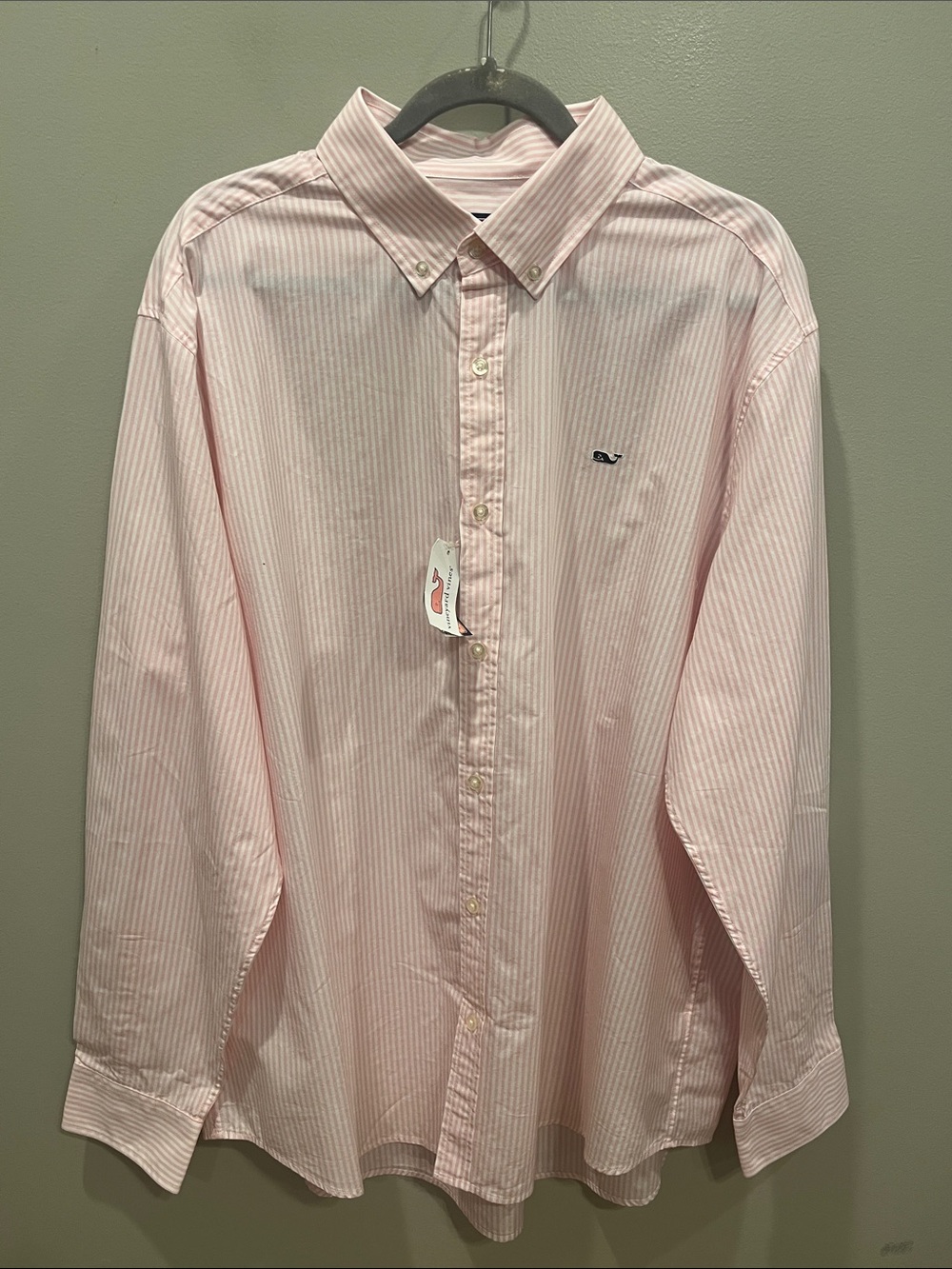 Vineyard Vines Whale Shirt Pink White Striped Button Down Shirt